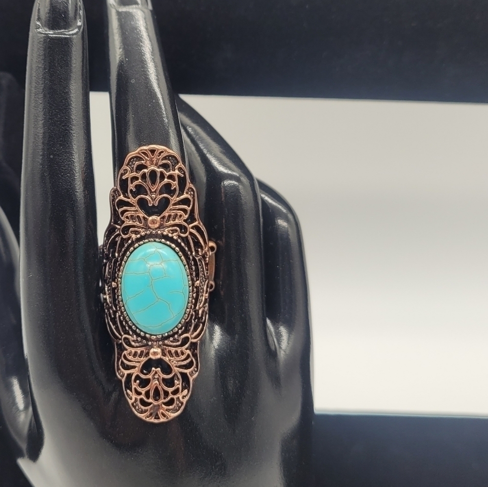 Paparazzi Jewelry Collection Ring and Bracelets (Turquoise and Copper)​​​ - Picture 4 of 6